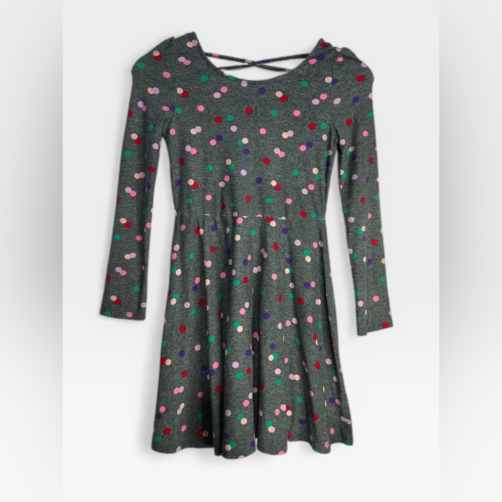 5‎ for $25🔥Epic Threads Multi-Color Polka Dot Grey Dress Girls Medium